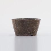 【美郷焼】【山野草鉢】ソリ鉢 茶 4号