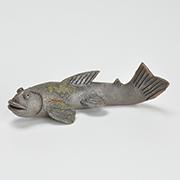 作家 添景　鮎　小　伊藤光伸作　全長10cm×幅4.5cm×高さ3.5