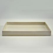 白 長角手造り水石 8号 幅約24cm×奥行約18cm×高さ約2〜3cm