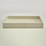 白 長角手造り水石 12号 幅約36cm×奥行約24cm×高さ約2〜3cm