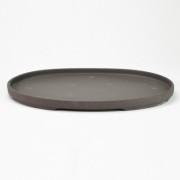 【瀬戸焼】ウ泥11号小判水石(穴ナシ) 幅34cm×奥行き21.8cm×高さ2.8cm