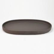 【瀬戸焼】ウ泥13号小判水石(穴ナシ) 幅41cm×奥行き28cm×高さ2.8cm