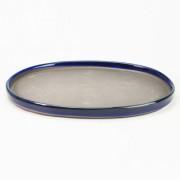 【瀬戸焼】生子9号小判水石(穴ナシ) 幅27.8cm×奥行き19cm×高さ2.8cm