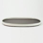 【瀬戸焼】クリーム13号小判水石(穴ナシ) 幅41cm×奥行き28cm×高さ3cm