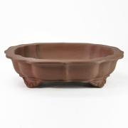 紫泥変形六角 盆栽鉢 13号  鉢幅40cm×奥行き33cm×高さ10cm