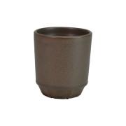 【美濃焼】 筒型丸深 2.5号 ブラウンマット 幅8cm×高さ9cm