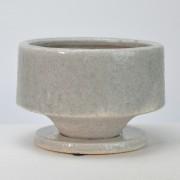 夕凪 グレー 大 5号 受け皿付き 幅15.5cm×高さ10cm