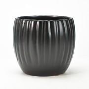 丸深モダン鉢 5号 マットブラック 幅14.5cm×高さ13.4cm