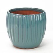 丸深モダン鉢 5号 トルコブルー 幅14.5cm×高さ13.4cm