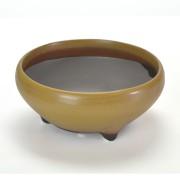 瀬戸焼 黄5号鉄鉢 幅15.7cm奥行き15.7cm高さ6.7cm