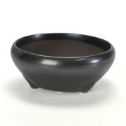 瀬戸焼 黒マット4号鉄鉢 幅13cm奥行き13cm高さ5.5cm