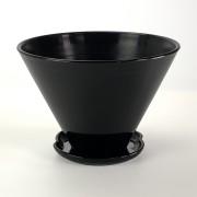 プラ鉢 5号 スタンダード反鉢受け皿付き ブラック 5V 幅15cm×高さ10cm