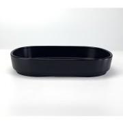 プラ鉢 7.5号 小判型浅鉢 紺 幅22cm×奥行16cm×高さ3.8cm