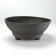 信楽焼 浅丸鉢足付 6号