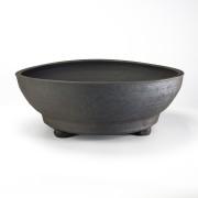 信楽焼 浅丸鉢足付 11号