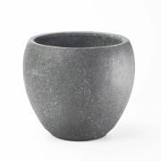 セメント調ラウンド鉢 特大 6号 墨黒 外寸20cm 内寸16cm 高さ17.5cm