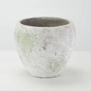 セメント調ラウンド鉢 大 5号 苔白 外寸16.5cm 内寸13cm 高さ14.5cm