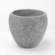 セメント調ラウンド鉢 大 5号 墨黒 外寸16.5cm 内寸13cm 高さ14.5cm