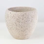 セメント調ラウンド鉢 大 5号 砂白 外寸16.5cm 内寸13cm 高さ14.5cm