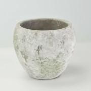 セメント調ラウンド鉢 中 4号 苔白 外寸11cm 内寸8.5cm 高さ10cm