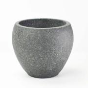 セメント調ラウンド鉢 中 4号 墨黒 外寸11cm 内寸8.5cm 高さ10cm