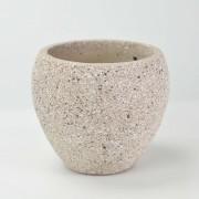 セメント調ラウンド鉢 中 4号 砂白 外寸11cm 内寸8.5cm 高さ10cm