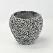 セメント調ラウンド鉢 小 3号 墨黒 外寸9cm 内寸6.5cm 高さ8cm