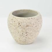 セメント調ラウンド鉢 小 3号 砂白 外寸9cm 内寸6.5cm 高さ8cm