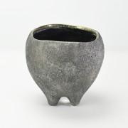 コクーンポット 中 5号 グレー 外寸15.5cm 内寸11.8cm 高さ14.5cm