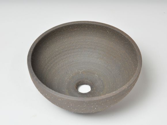 銀灰　和モダン鉢 椀型6.5号　鉢幅20.5×高さ9.5