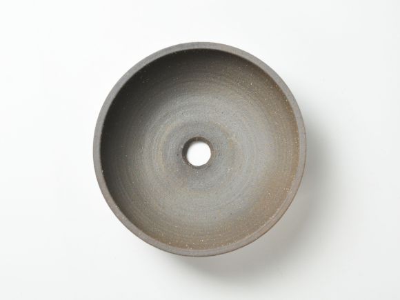 銀灰　和モダン鉢 椀型6.5号　鉢幅20.5×高さ9.5