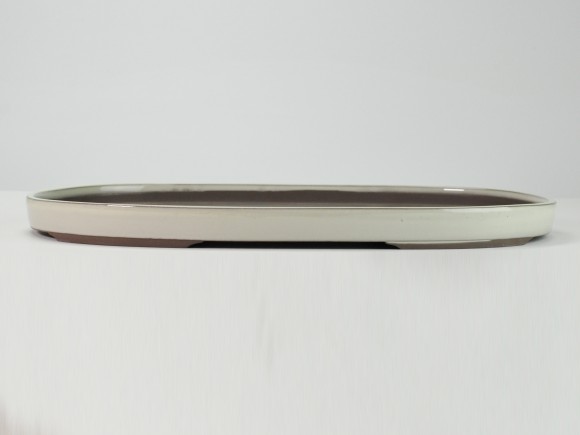 【瀬戸焼】クリーム14号小判水石(穴ナシ) 幅44.7cm×奥行き28.5cm×高さ3.2cm