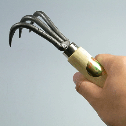盆栽道具　根捌き　(根掻き)　 3本爪　大　210mm　素材:鋼　NO.57B