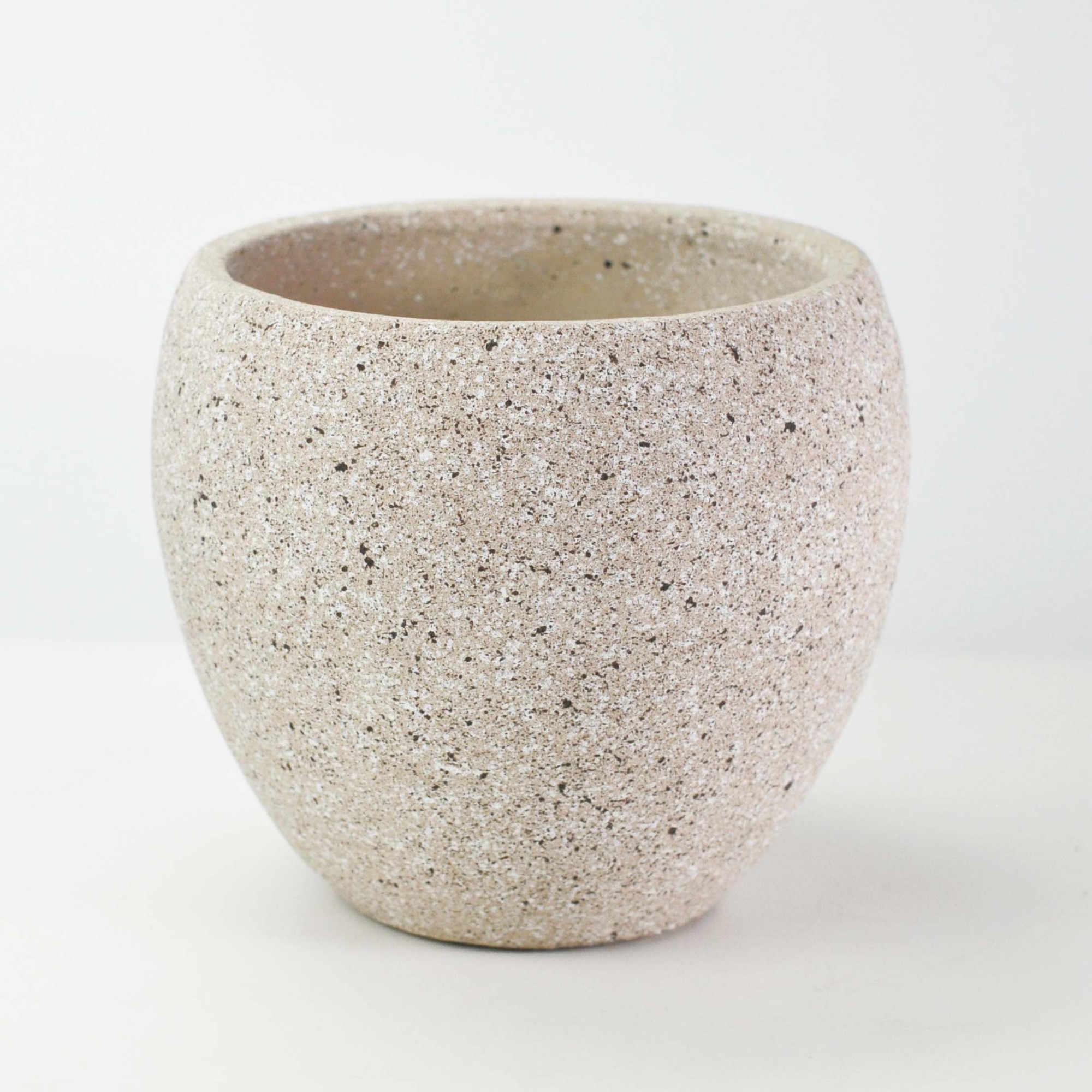 セメント調ラウンド鉢 特大 6号 砂白 外寸20cm 内寸16cm 高さ17.5cm