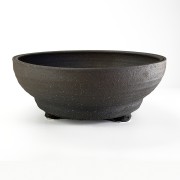 信楽焼 浅丸鉢足付 9号