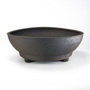 信楽焼 浅丸鉢足付 11号