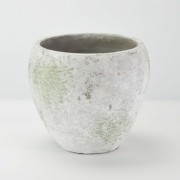 セメント調ラウンド鉢 大 5号 苔白 外寸16.5cm 内寸13cm 高さ14.5cm