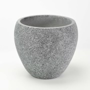 セメント調ラウンド鉢 大 5号 墨黒 外寸16.5cm 内寸13cm 高さ14.5cm