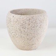 セメント調ラウンド鉢 大 5号 砂白 外寸16.5cm 内寸13cm 高さ14.5cm