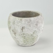 セメント調ラウンド鉢 中 4号 苔白 外寸11cm 内寸8.5cm 高さ10cm
