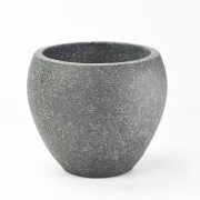 セメント調ラウンド鉢 中 4号 墨黒 外寸11cm 内寸8.5cm 高さ10cm