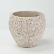 セメント調ラウンド鉢 中 4号 砂白 外寸11cm 内寸8.5cm 高さ10cm