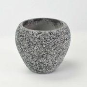 セメント調ラウンド鉢 小 3号 墨黒 外寸9cm 内寸6.5cm 高さ8cm