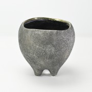 コクーンポット 中 5号 グレー 外寸15.5cm 内寸11.8cm 高さ14.5cm